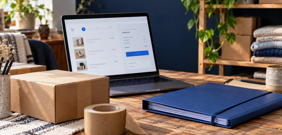 Imagen ilustrativa de una tienda online con pedidos y documentos protegidos